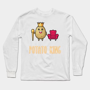 Funny Potato King Gift for Husband, Boyfriend, Son, Bestfriend Long Sleeve T-Shirt